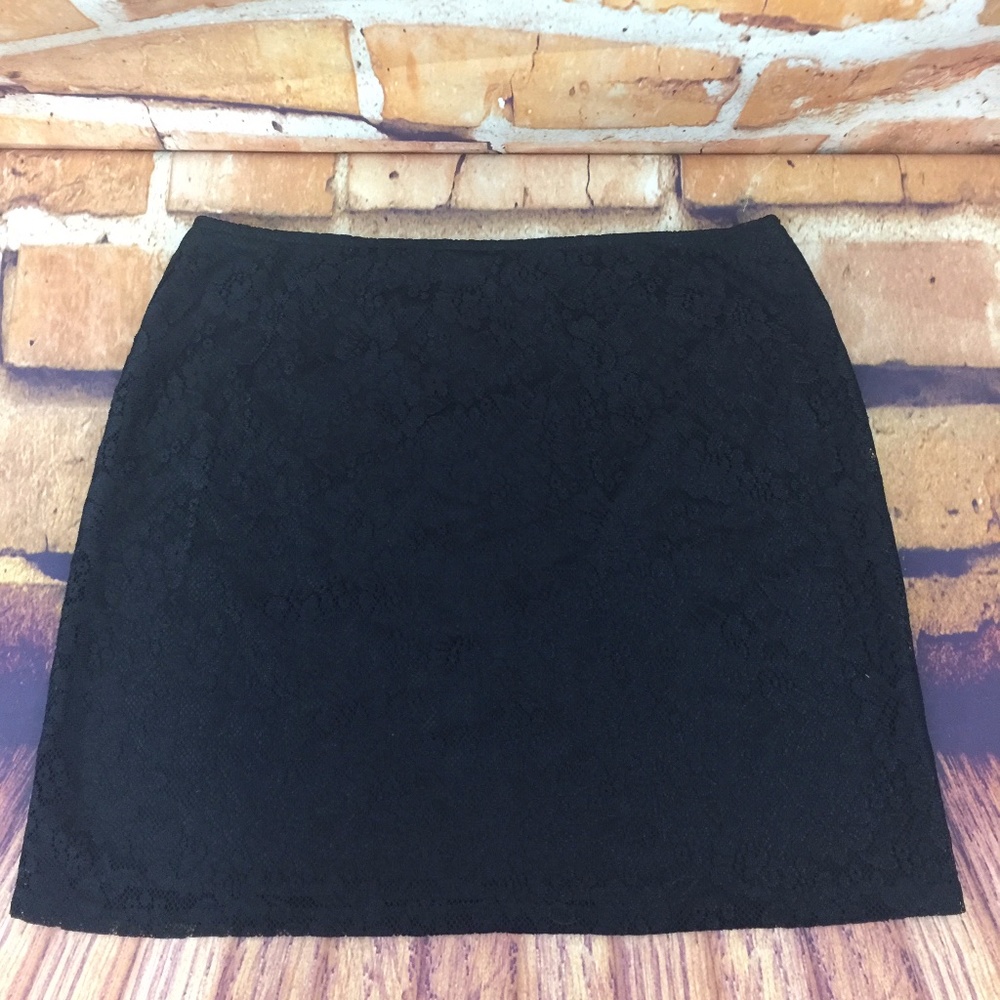 New York & Co Black Lace Skirt sz L F21